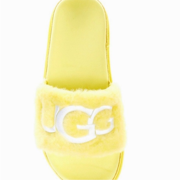 UGG Shoes - UGG Sunny Yellow Fluffy Slides